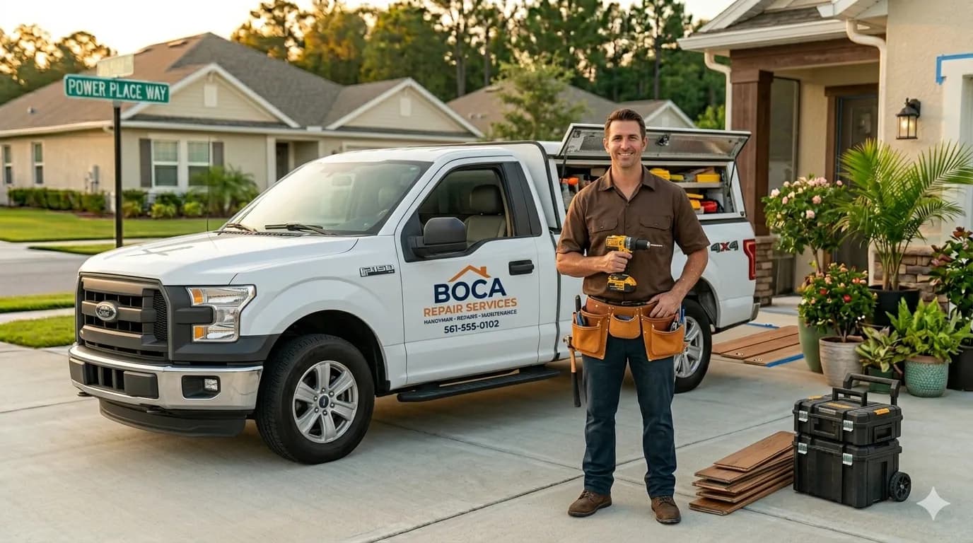 Handyman with service truck